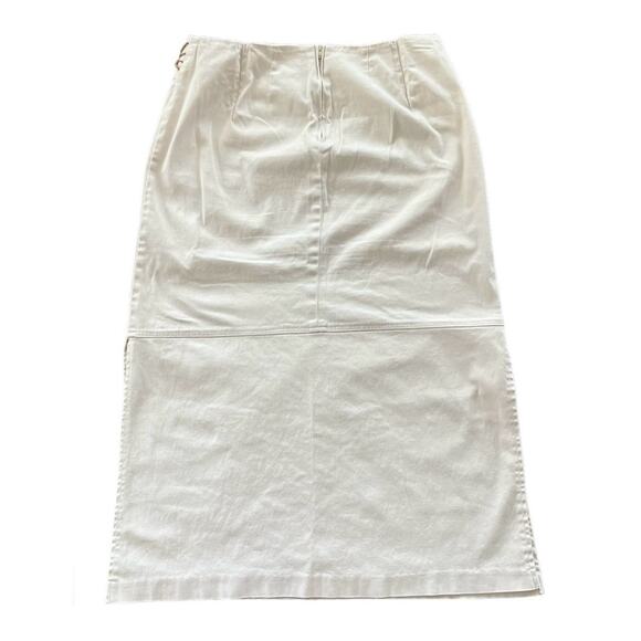 Vintage Y2K A-Line Boho Side Slit Midi Skirt Suede Lace Fringe Aztec Western Zip - Picture 2 of 9